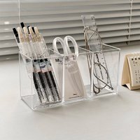 Transparent Eyebrow Pencil Brush Holder Desk Acrylic Organizer For Cosmetics Makeup Organizer Boxes Brush Containers Storage Box