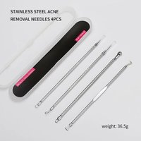 4pcs/set Acne Removal Needles Stainless Steel Pimple Blemish Blackhead Remove Spoons Face Skin Care Tools Facial Pore Cleaner