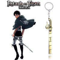 Anime Attack On Titan Eren Sword Keychain Shingeki No Kyojin Wings Of Liberty Pendant Car Keyring For Fans Cosplay Jewelry