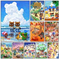 Cartoon Animal Crossing Posters HD Print Vintage Wall Art Decor for Home Study Room