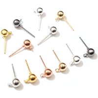 50pcs/lot 3/4/5mm 6 Colors Pin Findings Stud Earring Basic Pins Stoppers Connector For DIY Jewelry Making Accessories Supplies