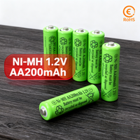 โโ1.2V AA Ni-MH Battery 200mAh - CE Certified for Solar Lights/Garden Tools/Flashlights, 2A Fast Charge, Free Shipping Chinaโ