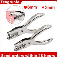 1pcs 3mm/6mm Mini Stainless Steel Punch Single Hole Punching Pliers Hand Press Pliers Binding Ticket Checking Punch