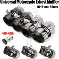 51mm 60mm Carbon/Stainless/Titanium AR Motorcycle Exhaust Muffler For Kawasaki Honda Yamaha KTM CF Suzuki Ktm Bmw etc Tail Pipe image 4