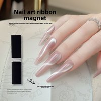 2026 New Nail Art Ribbon Cat Eye Magnet Strong Double Head French Side Light Starlight Wide Light Glass Bead Cat Eye Magnet Tool