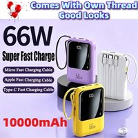 New 10000mAh Mini Power Bank 66W Super Fast Charging Portable External Battery Power Bank for iPhone Samsung Huawei Xiaomi