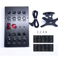 SIMDT Button Box SIM Racing Control Box Racing Simulator with Carbon Fiber Panel + Aluminum Back Shell
