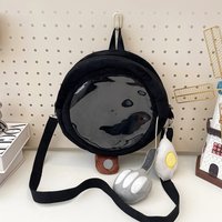 Hot selling versatile companion gift leather hollowed out hand-held circular bag, new mom carry on snack bag, single shoulder