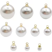 10 Sizes 2 Colors Round Imitation Pearl Charm For Jewelry Making Dangle Earrings Pendant DIY Bracelet Accessories Wholesale
