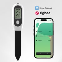 Tuya Zigbee Soil Moisture Sensor 3 in 1 Humidity Temperature Sunlight Meter Screen/APP Control for Plants Pots Garden