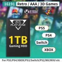 1TB Gaming HDD Launchbox&Playnie&Retrobat Retro Game Console for PS5/PS4/PS3/XBOX/Switch/Wii/WiiU with 16191 Games for PC/Laptop
