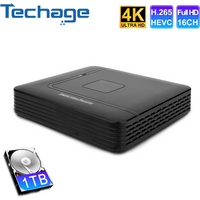Techage H.265 16CH 8MP Mini CCTV NVR Ultra HD 4K/5MP/4MP/3MP Motion Detect Video Recorder P2P For IP Camera Security System