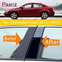 10Pcs Car Side Window Door Pillar Trim Posts Sticker Gloss Black Exterior Parts for Chevrolet Cruze 2011 2012 2013 2014 2015