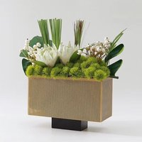 Gold Mesh Metal Planter,Rectangular Hollow Iron FlowerPot for Modern HomeHotel LivingRoomTabletop Decorative CenterpieceOrnament