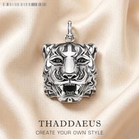Three-Dimensional Blackened Tiger Pendant Brand New Punk Jewelry Europe 925 Sterling Silver Lucky Gift For Woman & Men