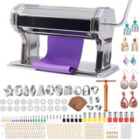 Clay Pressure Machine Mixing Colors Manual Polymer Clay Roller Machine DIY Ceramic Craft Earring Cutters Jewelry Making Set