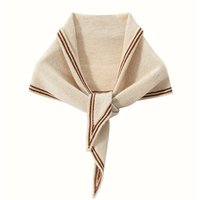 Women Cashmere Triangle Scarf Small Shawl Neck Warmer Applique Stripes Spring Multipurpose Cowl Pashmina Soft Knit Accessories