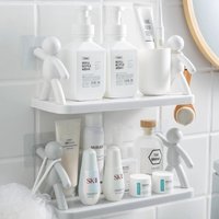 Creative Cartoon Man Storage Rack Punch-free Wall Shelf for Bathroom Kitchen Office Organizer Holder
