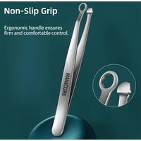 3pcs Round Nose Hair Tweezers with Leather Pouch, Safe Manual Nose Hair Tweezers, Compact Trimmer, Ideal for Travel