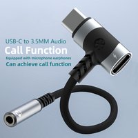 2-In-1 USB-C To 3.5mm Audio Adapter 100W PD Fast Charging Aux Mic Jack For Smartphone Tablet