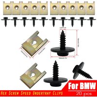 20pcs U-shaped & Hex Head Tapping Socket Bolt Screw Clips With Speed Fastener Engine Shield For Under Tray Splash Guard For BMW