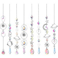 1Pc Galaxy Star Moon Crystal Wind Chime Pendant for Home Decor Outdoor Garden Suncatcher Holiday Party Supplies