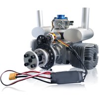NGH 70CC 2 Stroke 2 Cylinder Gas / Petrol Engine GTT70 with Automatic Electric Self Starter for RC Airplane