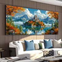 Mountain Castle Landscape Large Size Diy Diamond Art For Adults Painting New Collection Scenery Full Mosaic Embroidery Picture
