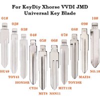 01-10# Universal Uncut Remote Flip Car Key Blank Blade For KeyDiy KD Xhorse VVDI JMD Remote For Audi VW Toyota Honda Nissan Opel