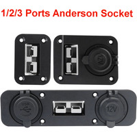12V 24V Unterputz Auto Anderson 50A Strom Buchse Zigarettenanzünder Buchse Installieren Halterung Aufladen Panel Kit