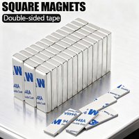 20x10x2 60x10x3mm Super Powerful Block Neodymium Magnet With double-sided adhesive Magnet N35 Strong Permanent Magnetic imanes