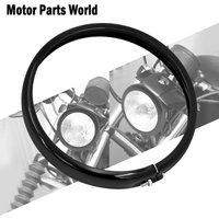 Motorcycle 5.75'' Headlight Headlamp Trim Ring Black For Harley Sportster Iron XL 883 1200 Dyna Softail Street Bob FXBB FXST