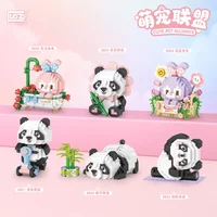 Building blocks cute panda toy building blocks decoration cartoon men and women birthday gift small particles mini