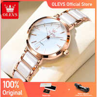 OLEVS New Fashion Ceramics Watchstrap Quartz Women Watch Waterproof Luxury Brand Watch For Women Date Clock Gift