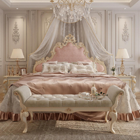 Pink Soft European Double Bed Vintage Wooden Japanese Luxury European Double Bed Modern Adults Cama Box Casal Bedrooms Furniture