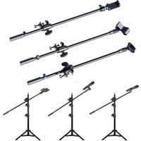 55CM Rotating Microphone Stand Crossbar Arms Mic Clip Phone Holder Extension Bracket Designed 3/8 Thread cross bar