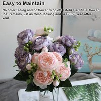 Artificial Peonies Silk Flowers Fake Five-head Bouquet for Party Wedding Home Shopping Mall Hotel Arrangements