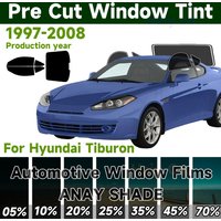 Precut Windows Tint Film Sun Block Protection Privacy Anti Shatter Glass 2 Ply Film Tint Shade Kit for Hyundai Tiburon 1997-2008