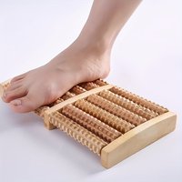 Dual Control Wooden Foot Massager with Roller Massage, Relaxation Tool for Runners & Long-Standing Worker, Perfect Wellness Gift