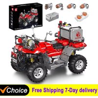 2100 pièces technique télécommande ATV pompier moto blocs de construction ensemble moteurs modèle de voiture jouets pour enfants cadeaux garçons