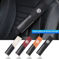 Carbon Fiber Car Seat Belt Cover Leather Protector Pads For Morris Garages MG HS GT Cyberster MG3 MG5 MG6 MG7 MG4 SUN Support ZX