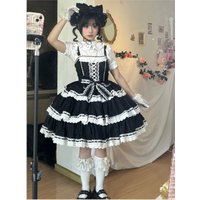 Otome Heart - Cotton Old School Lolita JSK Dress Suit, Heart-Shaped Lace Trim by TaTaTa Lolita