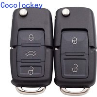 Cocolockey 2/3/4 Button Remote Flip Folding Key Shell for Vw Golf Jetta Passat Bora Sharan Touran for Seat Leon Car Accessories