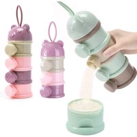 Storage Three/Four Tier Portable Food Container Powder Milk Powder Carton Dispenser Spill Resistant Suitable for 1 to 6 Years Ol