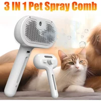 3 In 1 Pet Spray Grooming Comb Steamy Floating One Click Hair Removal Cleaning Steam Brush Styling for Dogs Cats Accessories