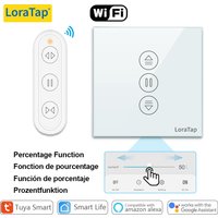 LoraTap 4th Tuya Roller Shutter Blinds Curtain Switch Remote Control Percentage Operate work with Google Home Alexa Smart Life