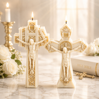 3D Religious Jesus Cross Silicone Mold Catholic Crucifix Candle Mold for DIY Soy Wax Resin Epoxy Plaster Craft Home Decoration