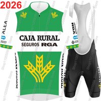 AliExpress NONE Caja Rural 2026 Team Cycling Jersey Set Short Sleeve Spain TDF-Clothing Mens Road Bike Shirts Suit Bicycle Bib Shorts MTB