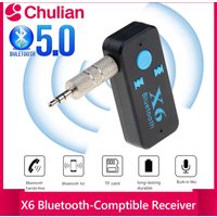 X6 Bluetooth-Comptible Receiver 3.5mm Aux Jack USB Wireless Audio Adapter Handsfree Support TF Card MIC Call Mp3 Player Bluetoot