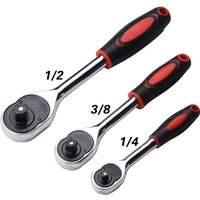 1/4 3/8 Inch Ratchet Wrench 24 Tooth Drive Ratchet Socket Wrench Repair Tool Multi-funtion DIY Ratchet Handle Wrench Hand Tools